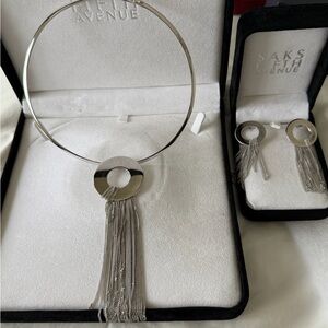 Pianegonda sterling silver choker necklace set with earring